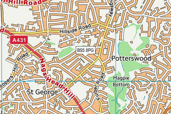 BS5 8PG map - OS VectorMap District (Ordnance Survey)