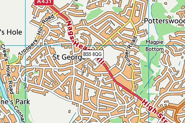 BS5 8QG map - OS VectorMap District (Ordnance Survey)