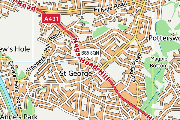 BS5 8QN map - OS VectorMap District (Ordnance Survey)