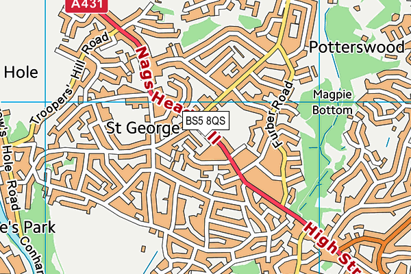 BS5 8QS map - OS VectorMap District (Ordnance Survey)