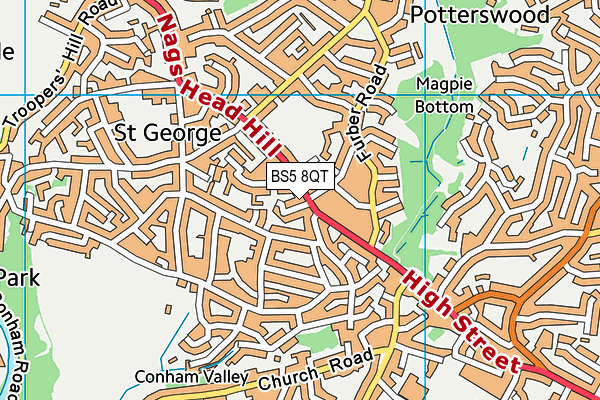 BS5 8QT map - OS VectorMap District (Ordnance Survey)