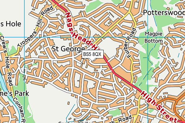 BS5 8QX map - OS VectorMap District (Ordnance Survey)