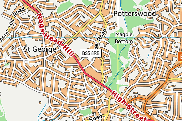 BS5 8RB map - OS VectorMap District (Ordnance Survey)