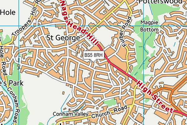 BS5 8RH map - OS VectorMap District (Ordnance Survey)