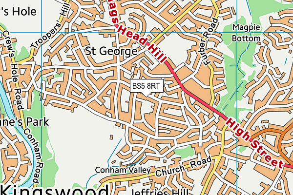 BS5 8RT map - OS VectorMap District (Ordnance Survey)