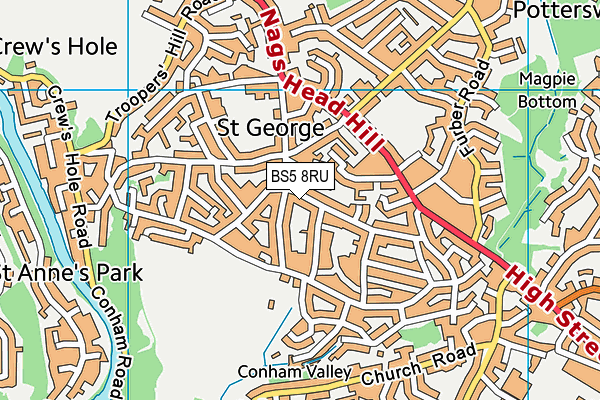 BS5 8RU map - OS VectorMap District (Ordnance Survey)