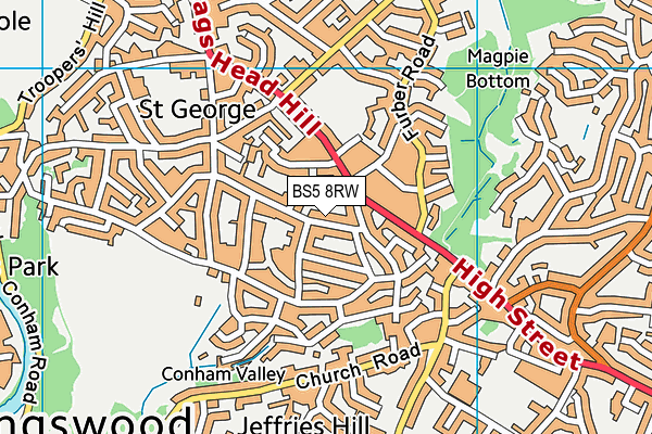 BS5 8RW map - OS VectorMap District (Ordnance Survey)