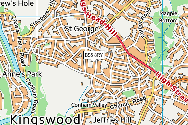 BS5 8RY map - OS VectorMap District (Ordnance Survey)