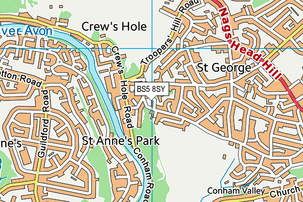 BS5 8SY map - OS VectorMap District (Ordnance Survey)