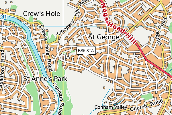 BS5 8TA map - OS VectorMap District (Ordnance Survey)