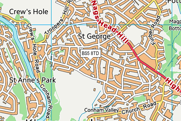 BS5 8TD map - OS VectorMap District (Ordnance Survey)