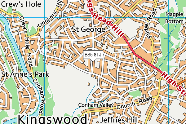 BS5 8TJ map - OS VectorMap District (Ordnance Survey)