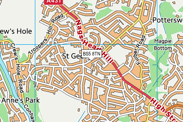 BS5 8TN map - OS VectorMap District (Ordnance Survey)