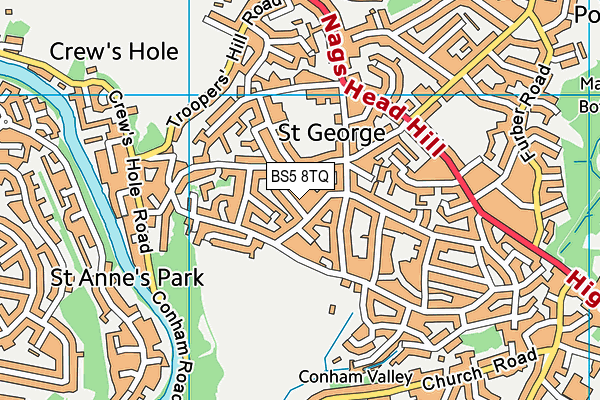 BS5 8TQ map - OS VectorMap District (Ordnance Survey)