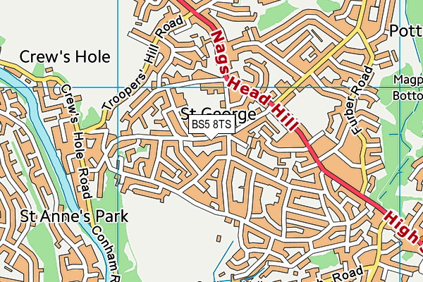 BS5 8TS map - OS VectorMap District (Ordnance Survey)