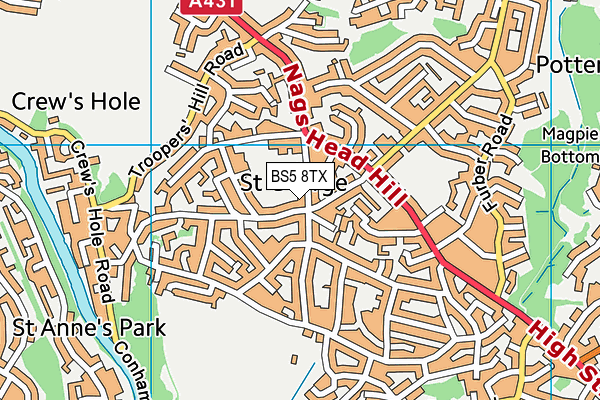 BS5 8TX map - OS VectorMap District (Ordnance Survey)