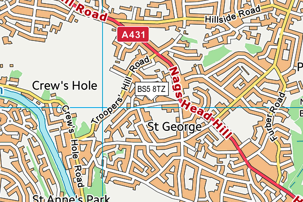 BS5 8TZ map - OS VectorMap District (Ordnance Survey)