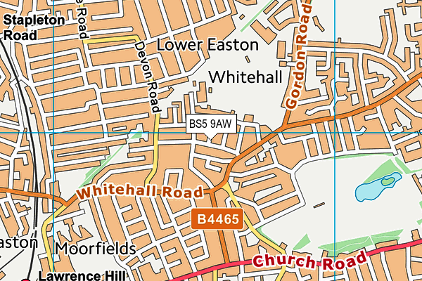 BS5 9AW map - OS VectorMap District (Ordnance Survey)