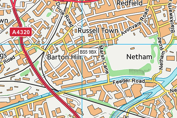 BS5 9BX map - OS VectorMap District (Ordnance Survey)