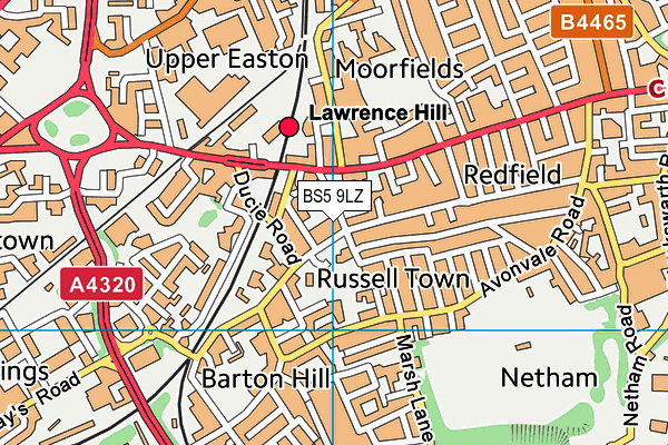 BS5 9LZ map - OS VectorMap District (Ordnance Survey)