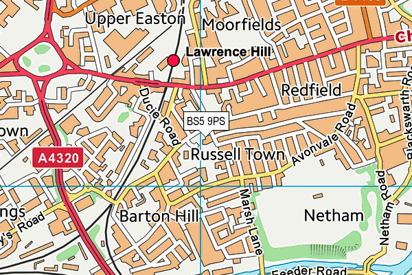 BS5 9PS map - OS VectorMap District (Ordnance Survey)