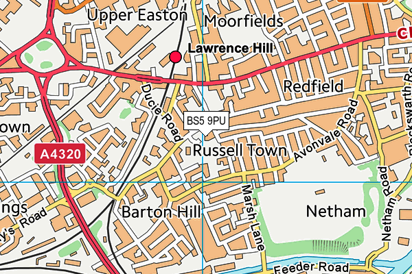 BS5 9PU map - OS VectorMap District (Ordnance Survey)