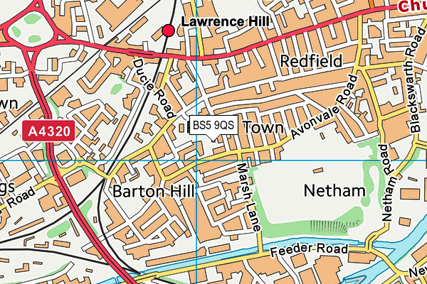 BS5 9QS map - OS VectorMap District (Ordnance Survey)