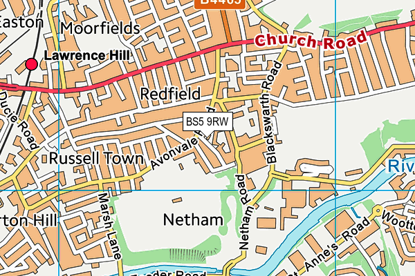 BS5 9RW map - OS VectorMap District (Ordnance Survey)