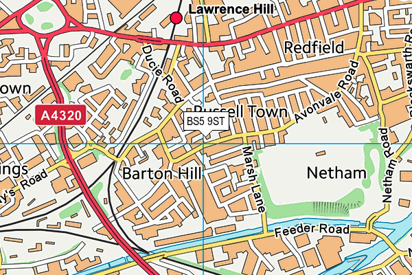 BS5 9ST map - OS VectorMap District (Ordnance Survey)