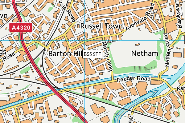 BS5 9TF map - OS VectorMap District (Ordnance Survey)