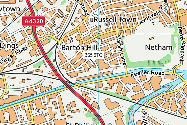 BS5 9TQ map - OS VectorMap District (Ordnance Survey)