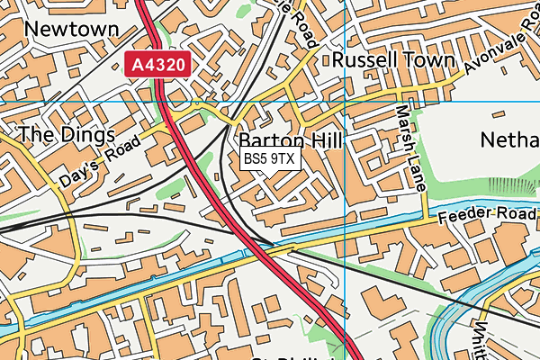 Barton Hill Academy map (BS5 9TX) - OS VectorMap District (Ordnance Survey)