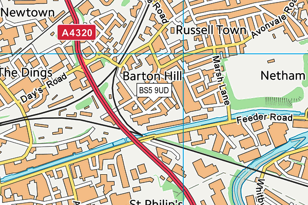 BS5 9UD map - OS VectorMap District (Ordnance Survey)