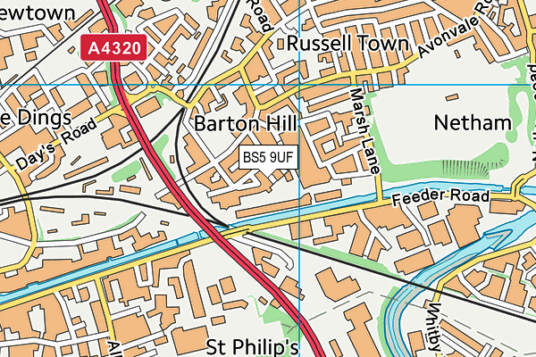 BS5 9UF map - OS VectorMap District (Ordnance Survey)