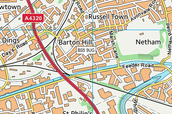 BS5 9UG map - OS VectorMap District (Ordnance Survey)