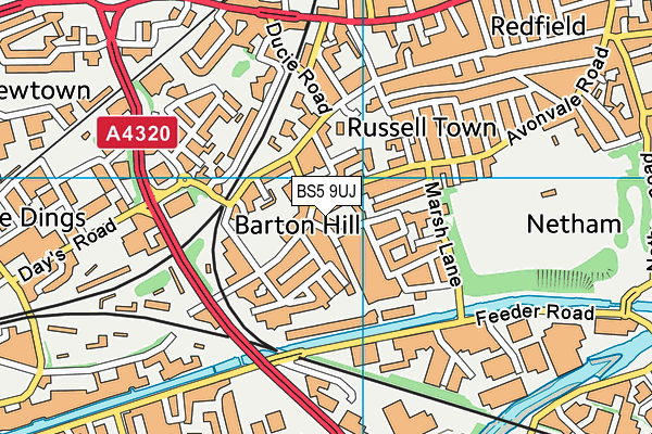 BS5 9UJ map - OS VectorMap District (Ordnance Survey)