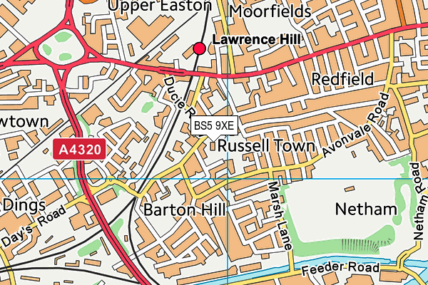 BS5 9XE map - OS VectorMap District (Ordnance Survey)