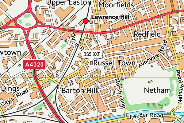 BS5 9XF map - OS VectorMap District (Ordnance Survey)