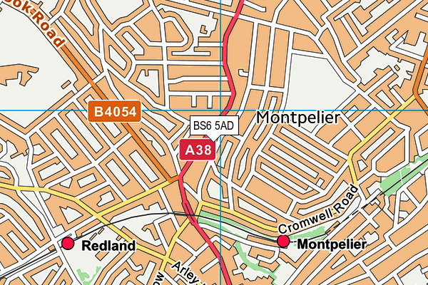 BS6 5AD map - OS VectorMap District (Ordnance Survey)