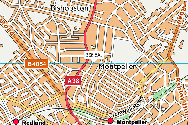 BS6 5AJ map - OS VectorMap District (Ordnance Survey)