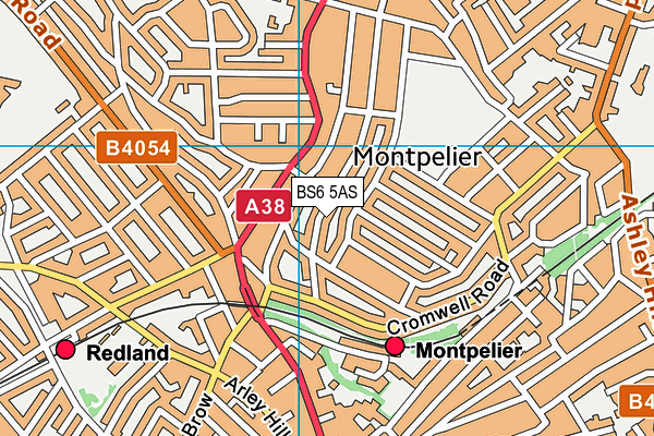 BS6 5AS map - OS VectorMap District (Ordnance Survey)