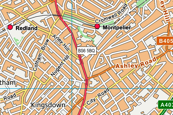 BS6 5BQ map - OS VectorMap District (Ordnance Survey)