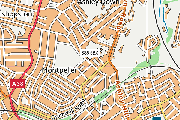 BS6 5BX map - OS VectorMap District (Ordnance Survey)