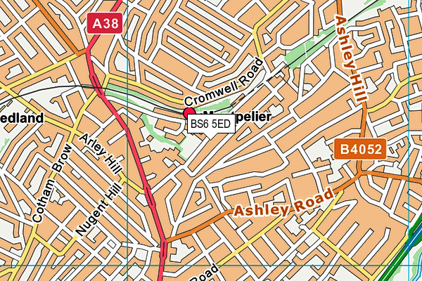 BS6 5ED map - OS VectorMap District (Ordnance Survey)