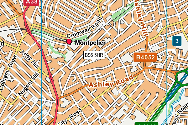 BS6 5HR map - OS VectorMap District (Ordnance Survey)