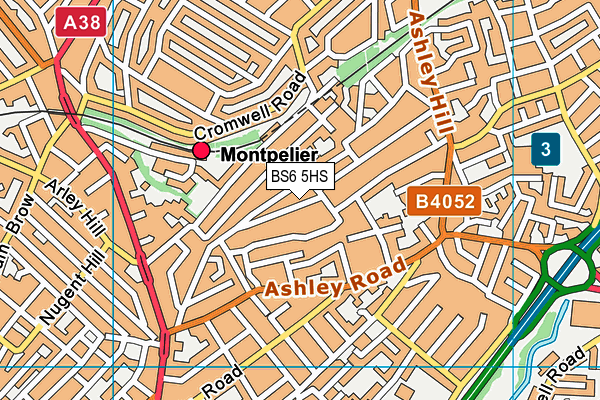 BS6 5HS map - OS VectorMap District (Ordnance Survey)