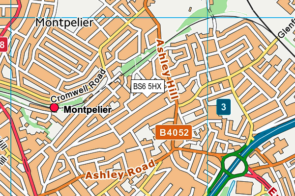 BS6 5HX map - OS VectorMap District (Ordnance Survey)