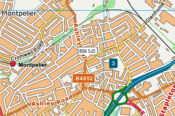 BS6 5JD map - OS VectorMap District (Ordnance Survey)