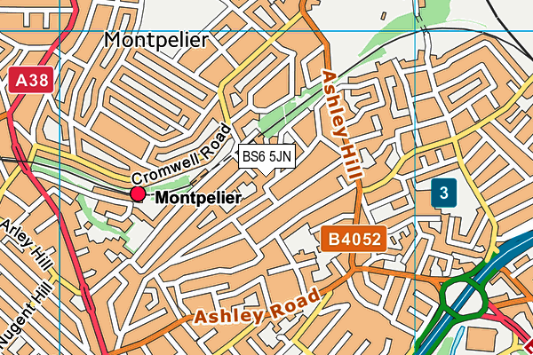 BS6 5JN map - OS VectorMap District (Ordnance Survey)