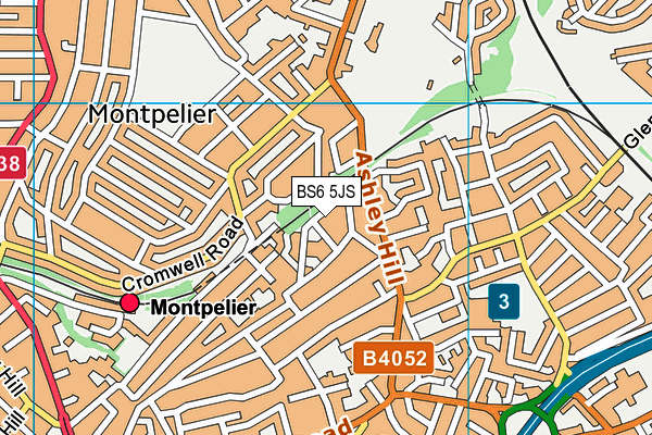 BS6 5JS map - OS VectorMap District (Ordnance Survey)